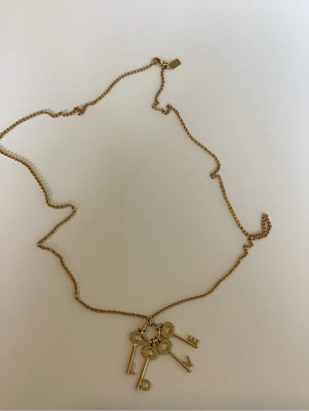 Kate Spade New York LOVE Key Pendant Necklace Rare Archived Dust Bag